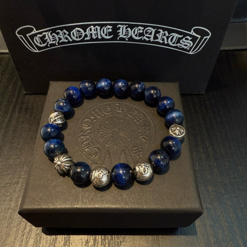 Chrome Hearts Classic Retro Multi Element Blue Gold Right Hand Chain Bracelet