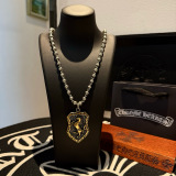 Chrome Hearts Classic Retro Shield Pendant Cross Flower Ball Necklace