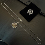 Chrome Hearts Classic Retro Round Cross Pendant Necklace