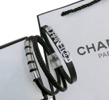 Chanel Couple Retro Fashion Cowhide Hand Rope Bracelet
