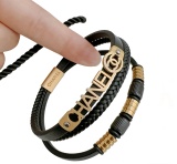 Chanel Couple Retro Fashion Cowhide Hand Rope Bracelet