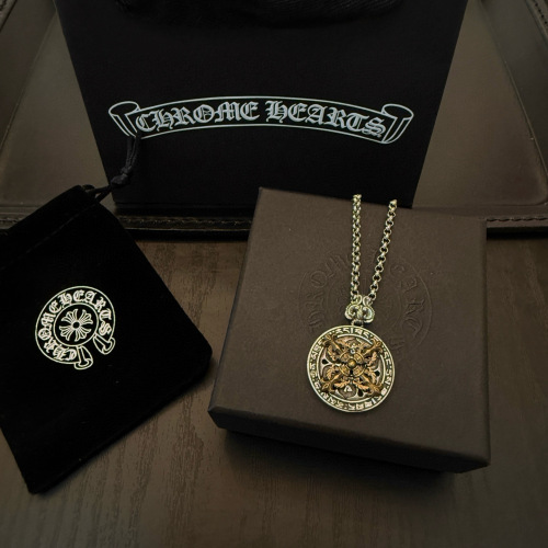 Chrome Hearts Classic Retro Round Cross Pendant Necklace