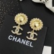 Chanel Fashion Sunflower Pearl Letter Earrings