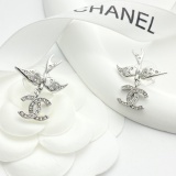 Chanel New Fashion Silver Bird CC Earrings