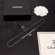 Chanel New Fashion Versatile Double C Silver Pendant Necklace