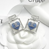 Chanel New Fashion Blue Love perfume Bottle Double C Earrings