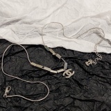 Chanel New Fashion Versatile Double C Silver Pendant Necklace