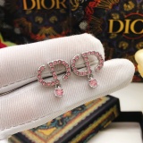 Dior Classic Pink Diamond Mini CD Earrings