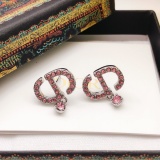 Dior Classic Pink Diamond Mini CD Earrings