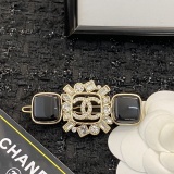 Chanel New Fashion Black Gemstone Enamel Hair Clip