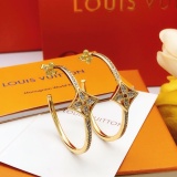 Louis Vuitton New Fashion Versatile Diamond Set Round Earrings