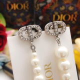 Dior Fashion Versatile CD Pearl Tassel Earrings