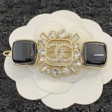 Chanel New Fashion Black Gemstone Enamel Hair Clip