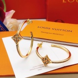 Louis Vuitton New Fashion Versatile Diamond Set Round Earrings