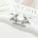 Chanel New Fashion Silver Bird CC Earrings
