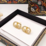Dior Classic Fashion Diamond studded Bee CD Earrings