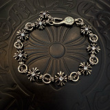 Chrome Hearts Classic Retro Cross Flower White Diamond Bracelet