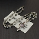 Chrome Hearts Classic Retro Cross Flower Ball Necklace