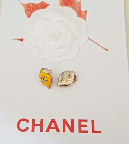 Chanel Fashion Yellow Lemon CC Earrings
