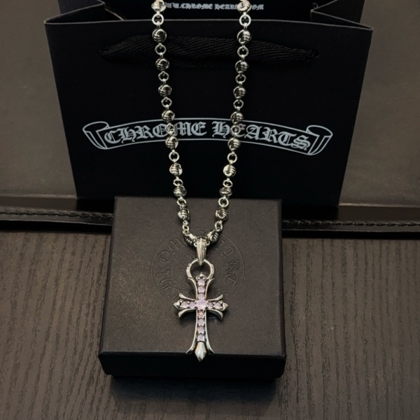 Chrome Hearts Classic Retro Cross Flower Ball Necklace