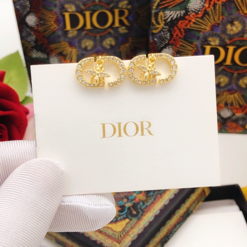 Dior Classic Fashion Diamond studded Bee CD Earrings