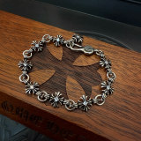 Chrome Hearts Classic Retro Cross Flower White Diamond Bracelet