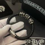 Chrome Hearts Fashion Retro Skull Leather Rope Bracelet