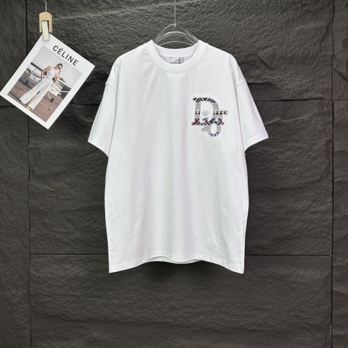 Dior Classic Patchwork Embroidery LogoT girl Couple Versatile Casual Short Sleeves