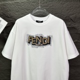 Fendi Classic Embroidery LogoT girl Couple Versatile Casual Short Sleeves