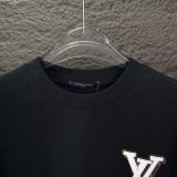Louis Vuitton Classic Leather Embroidered LogoT girl Couple Versatile Casual Short Sleeves
