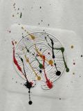 Chrome Hearts Fashion Leather Embroidered Splash Ink T-shirt Couple Versatile Casual Short Sleeve