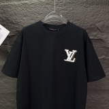 Louis Vuitton Classic Leather Embroidered LogoT girl Couple Versatile Casual Short Sleeves