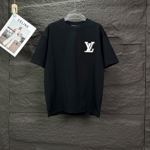 Louis Vuitton Classic Leather Embroidered LogoT girl Couple Versatile Casual Short Sleeves