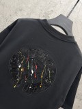 Chrome Hearts Fashion Leather Embroidered Splash Ink T-shirt Couple Versatile Casual Short Sleeve