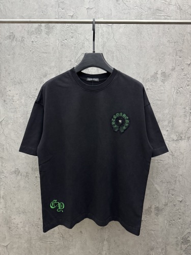 Chrome Hearts Fashion Patch Embroidered T-shirt Couple Loose Casual Short Sleeve