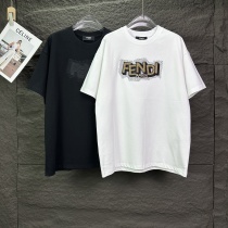 Fendi Classic Embroidery LogoT girl Couple Versatile Casual Short Sleeves