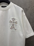 Chrome Hearts Fashion Patch Embroidered T-shirt Couple Versatile Casual Short Sleeve