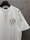 Chrome Hearts Fashion Leather Embroidered Splash Ink T-shirt Couple Versatile Casual Short Sleeve