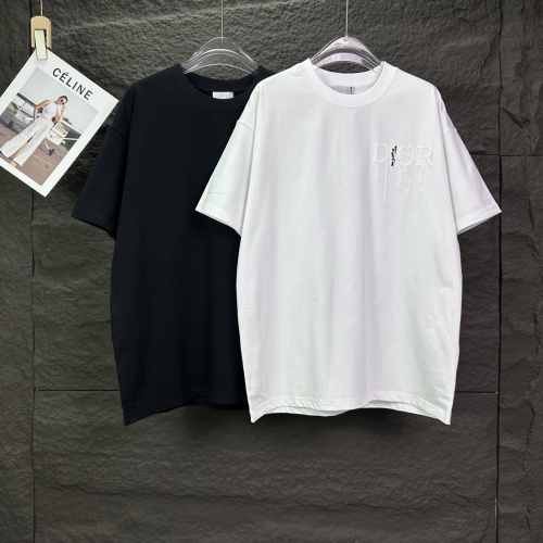Dior Classic Foam Logo Printed T-shirt Couple Versatile Casual Short Sleeve