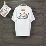 Louis Vuitton Classic Leather Embroidered LogoT girl Couple Versatile Casual Short Sleeves