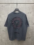 Chrome Hearts Fashion Patch Embroidered T-shirt Couple Loose Casual Short Sleeve
