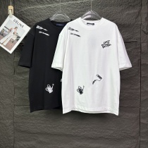 Louis Vuitton Fashion Embroidery Tool LogoT girl Couple Versatile Casual Short Sleeves
