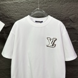 Louis Vuitton Classic Leather Embroidered LogoT girl Couple Versatile Casual Short Sleeves