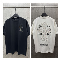 Chrome Hearts Fashion Patch Embroidered T-shirt Couple Versatile Casual Short Sleeve Chrome Hearts Fashion Patch Embroidered T-shirt Couple Versatile Casual Short Sleeve