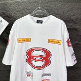 Balenciaga Fashion Multi Logo Printed T-shirt Couple Versatile Casual Short Sleeve