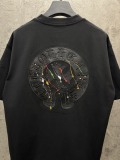 Chrome Hearts Fashion Leather Embroidered Splash Ink T-shirt Couple Versatile Casual Short Sleeve