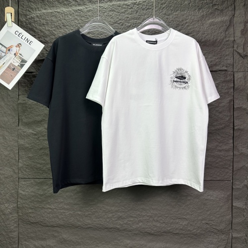 Balenciaga Classic Embroidery LogoT girl Couple Versatile Casual Short Sleeves