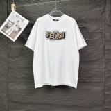 Fendi Classic Embroidery LogoT girl Couple Versatile Casual Short Sleeves