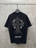 Chrome Hearts Fashion Patch Embroidered T-shirt Couple Versatile Casual Short Sleeve