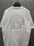 Chrome Hearts Fashion Leather Embroidered Splash Ink T-shirt Couple Versatile Casual Short Sleeve